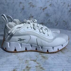 Reebok Zig Dynamica Women's Size 7 Running Shoes White Brown Athletic Sneakers